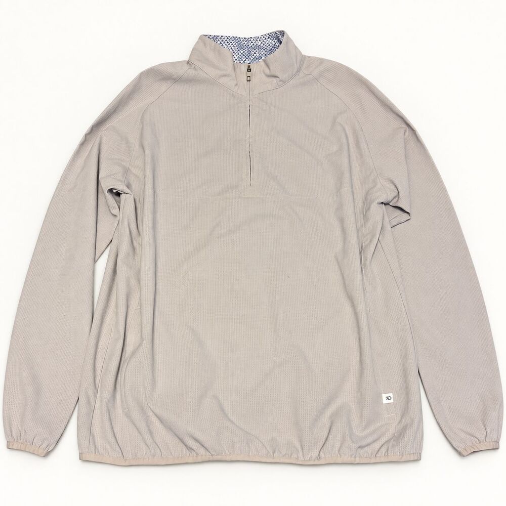 7Diamonds Oxygenate Quarter Zip Pullover Medium Light Gray Stretch